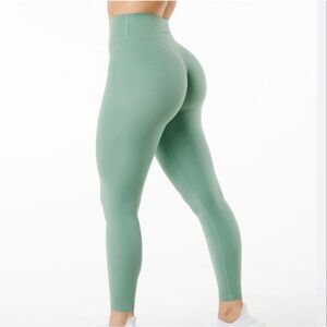 Alphalete alphalux legging mint green XXS high rise seamless gym workout lifting